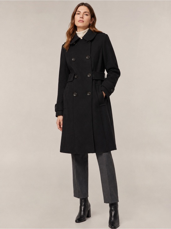 H&M Jackets & Blazers - H&M Black Wool Blend Double-Breasted Coat (Fits S/M)